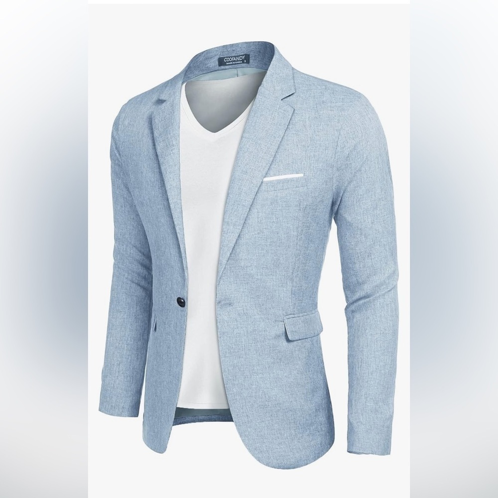 NEW Men's Slim Fit One Button Suit Jacket Blazer Casual Sport Coats
Large